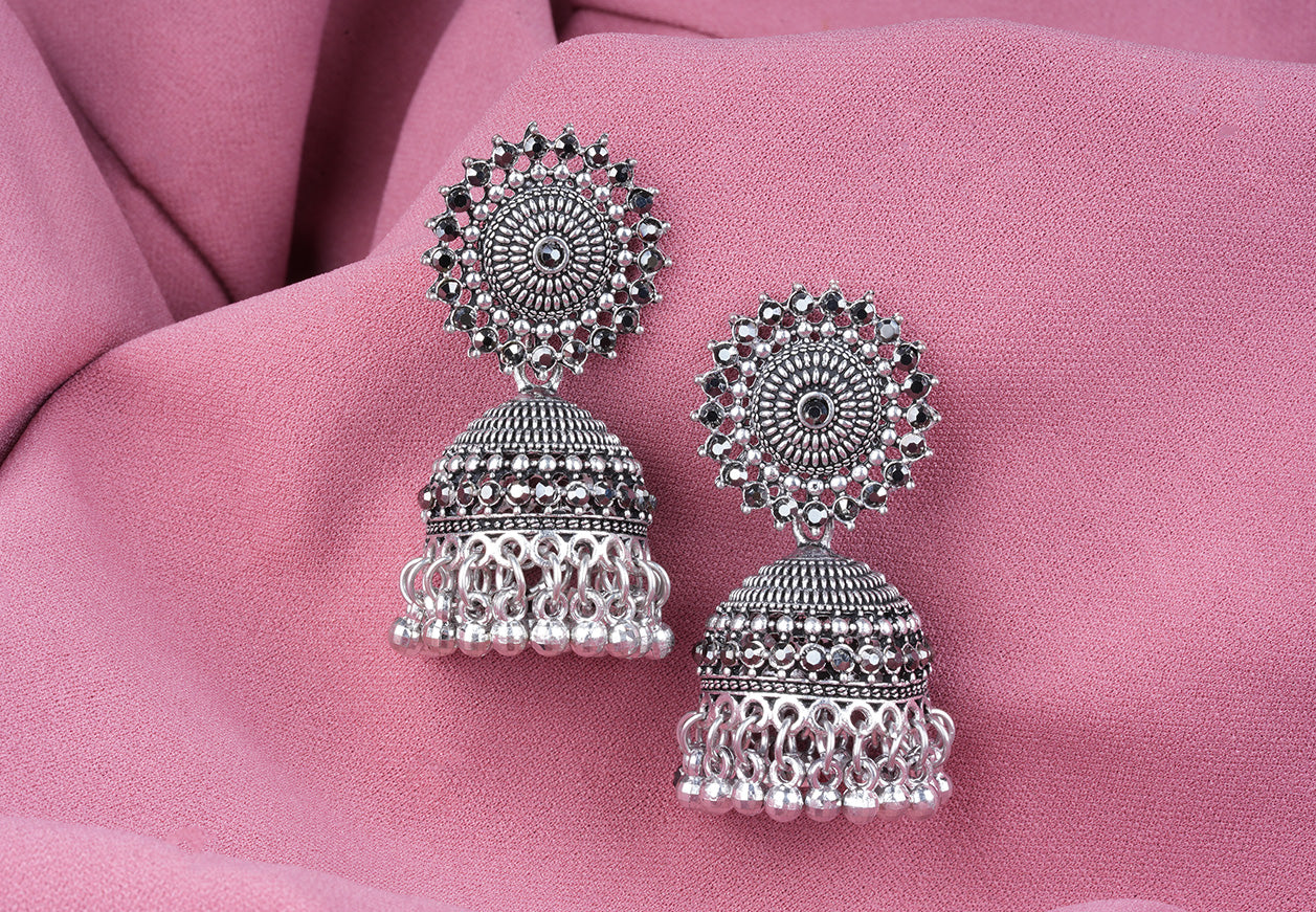 Cherie Dome Oxidised Jhumka